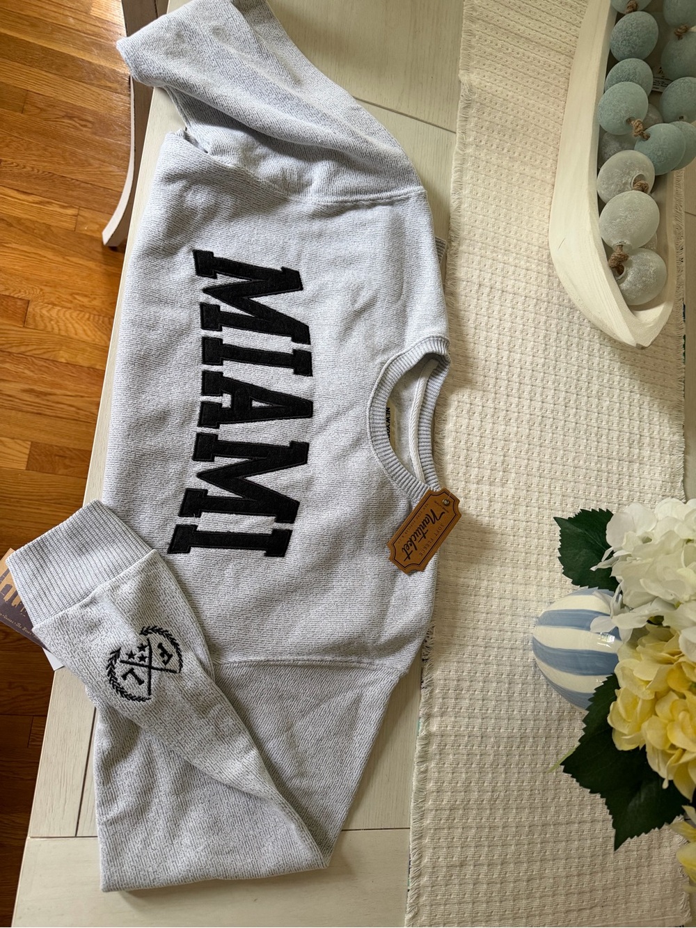 Unisex Gray 'MIAMI' Crewneck Sweatshirt